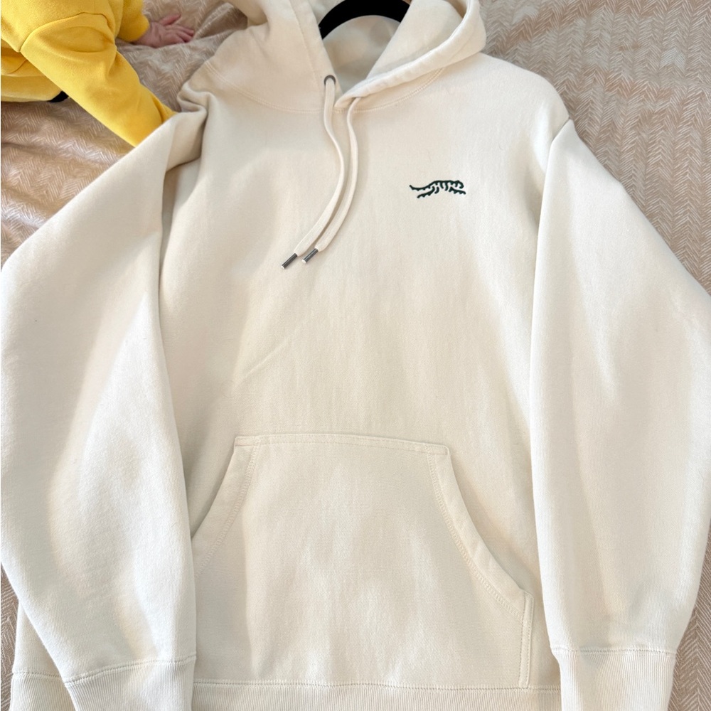 Men's Sun Day Red Icon Chainstitch Hoodie - Vintage White and hunter green